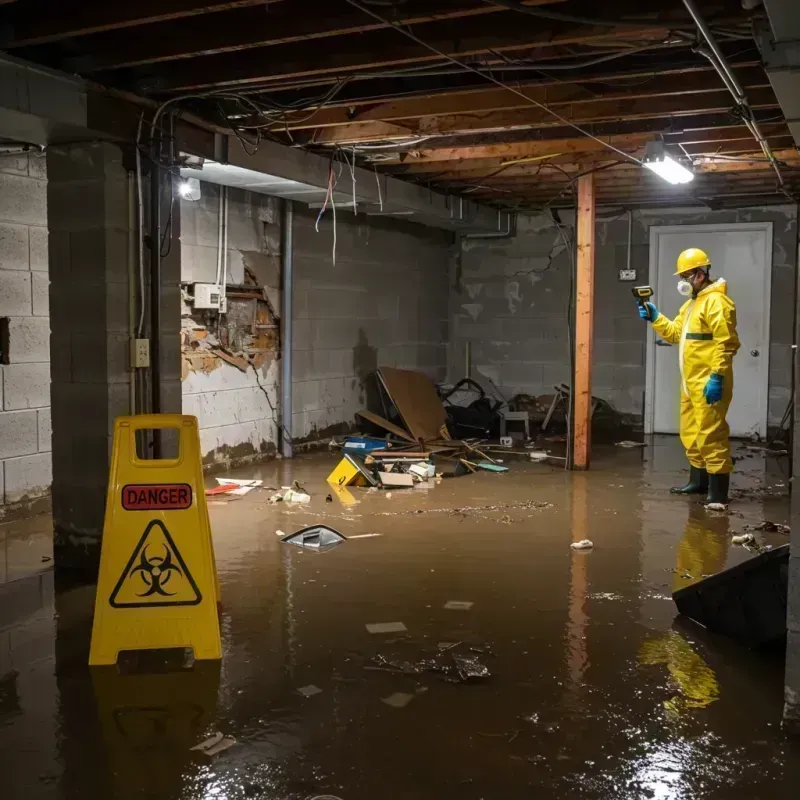 Flooded Basement Electrical Hazard in Oakboro, NC Property